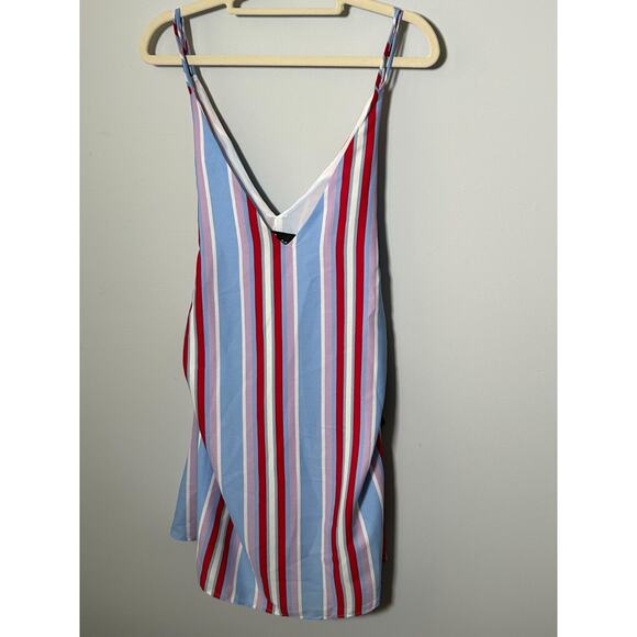 NWT Lulu’s Women's Set Sail Light Blue Multi Striped‎ Tie-Back Mini Dress Size S - Picture 3 of 8